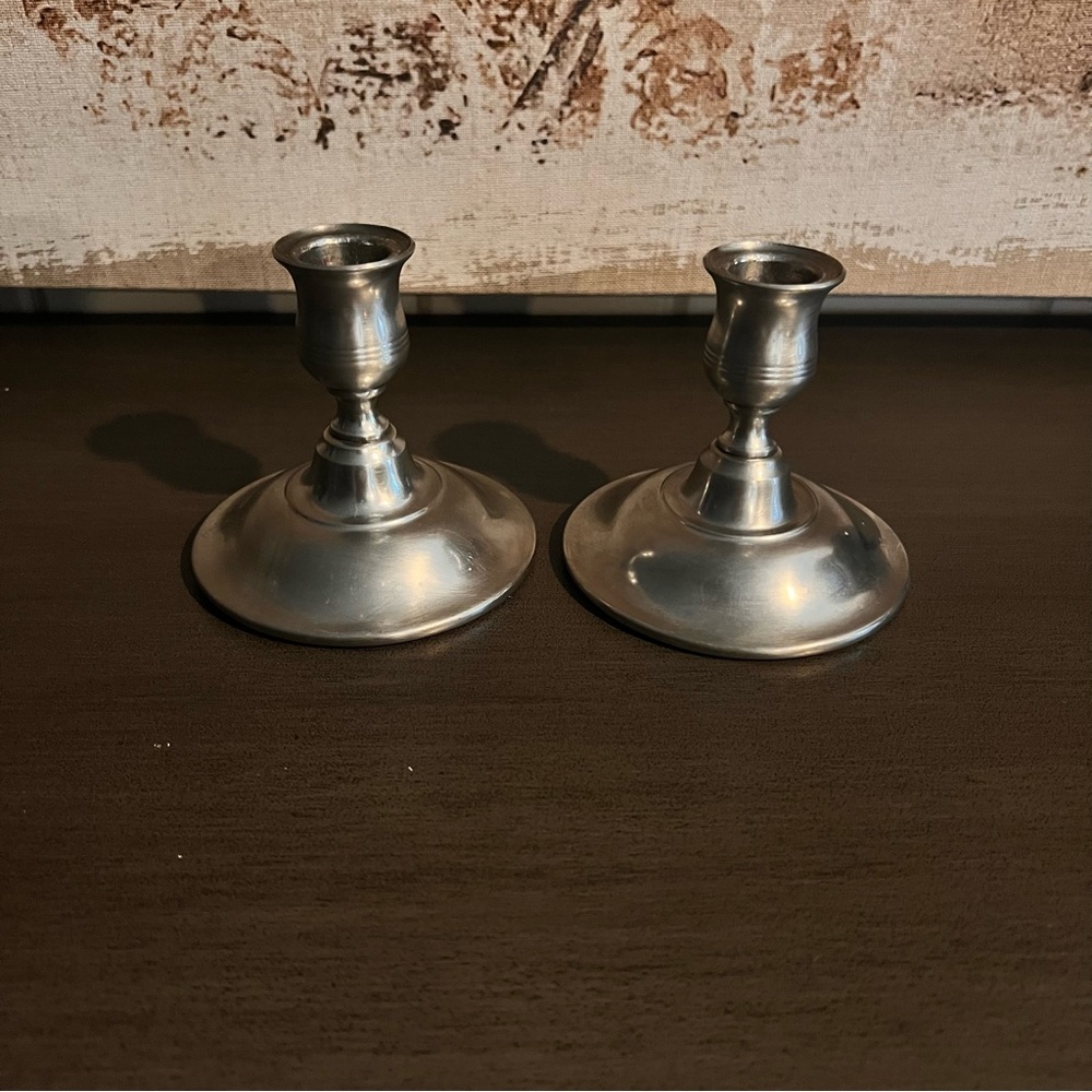 Vintage Set of 2  Kirk Stieff Pewter Candle Stick Holders